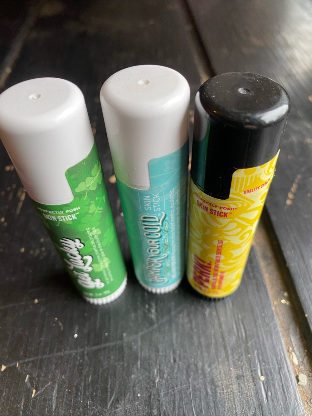 Perfectly Posh Skin Stick Trio in Green, Teal, Yellow